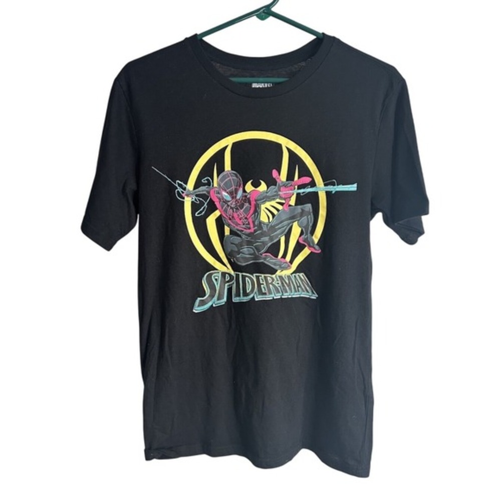 Marvel Miles‎ Morales Spider-Man Black Graphic Tee Shirt Unisex XXL Mad Engine